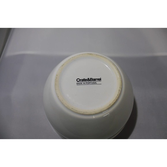 Crate and Barrel Ceramic Bowl, 5.5" White with Red Stripe. - Picture 6 of 6